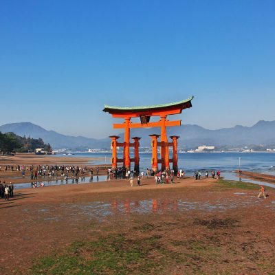 torii, itsukushima shrine, miyajima island, japan